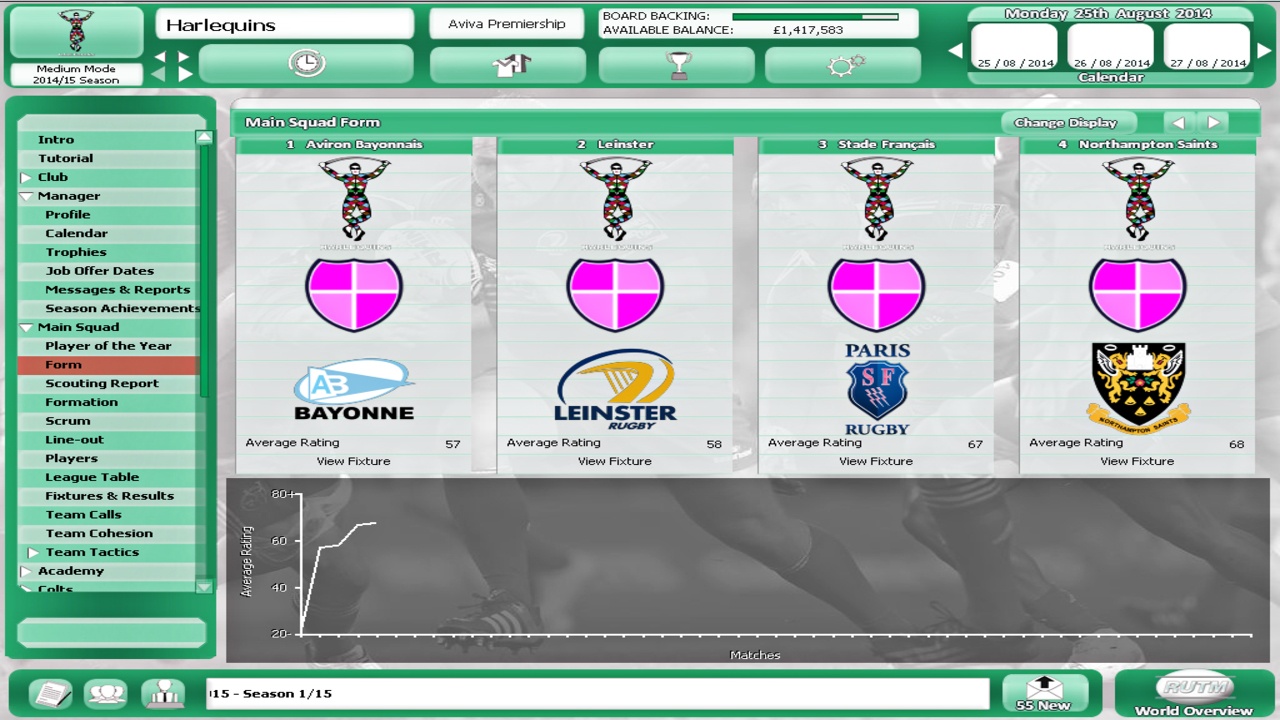 Rugby Union Team Manager 2015 Sur PC – Neuf Sous Blister – Version Française
